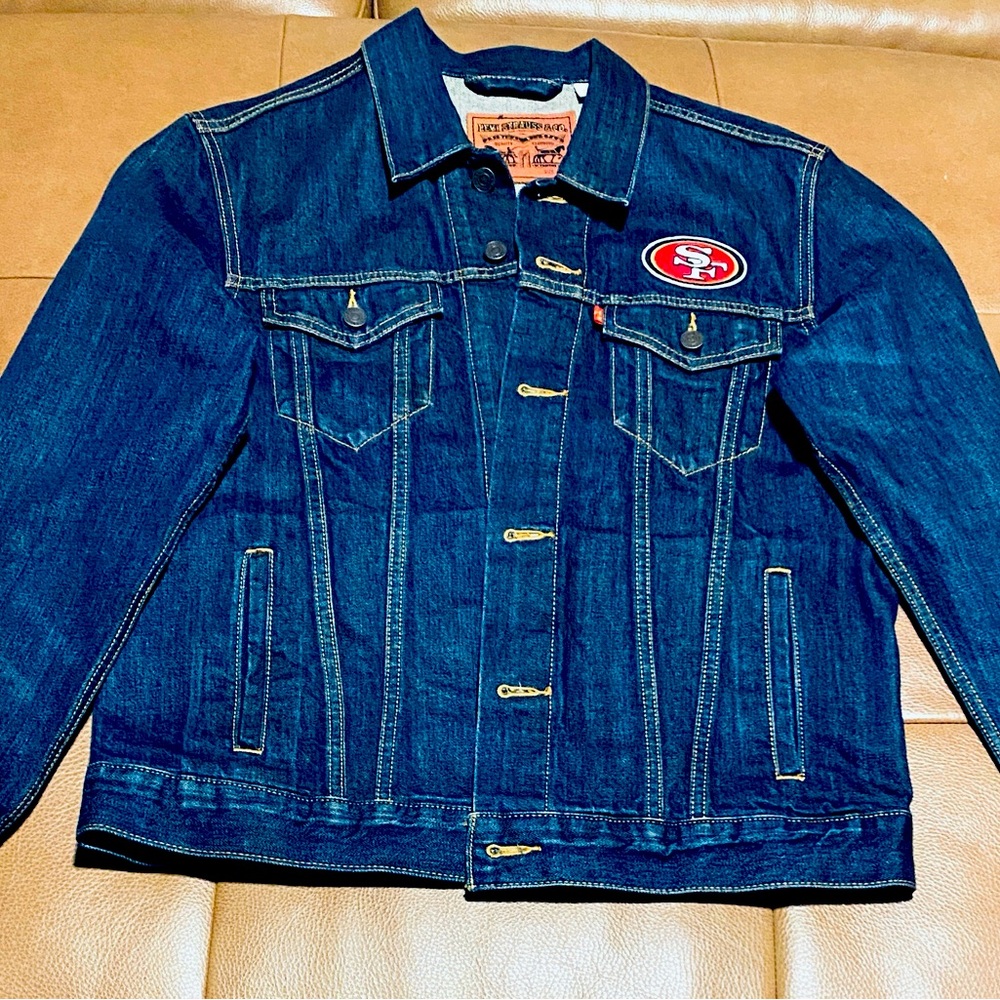 Men's Levi's Blue San Francisco 49ers Sports Denim Trucker Jacket